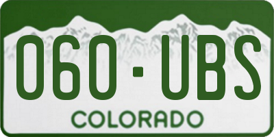 CO license plate 060UBS