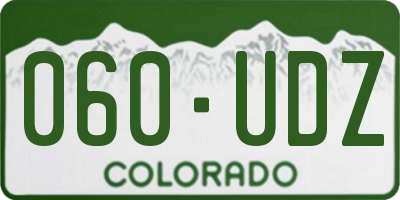 CO license plate 060UDZ