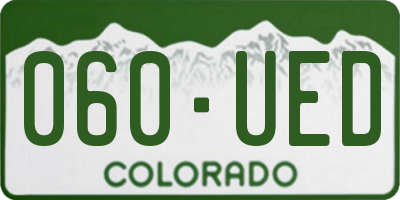 CO license plate 060UED
