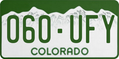 CO license plate 060UFY