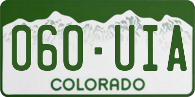 CO license plate 060UIA