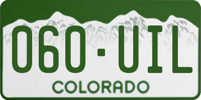 CO license plate 060UIL
