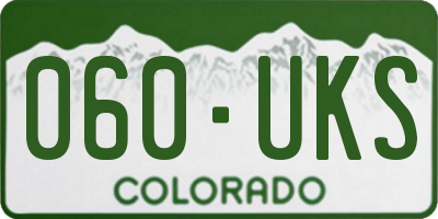 CO license plate 060UKS