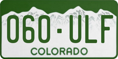 CO license plate 060ULF