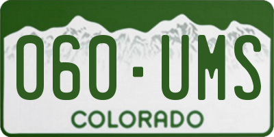 CO license plate 060UMS
