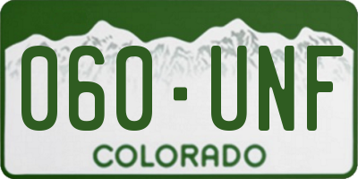 CO license plate 060UNF