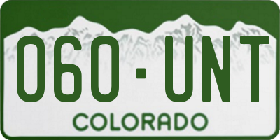 CO license plate 060UNT