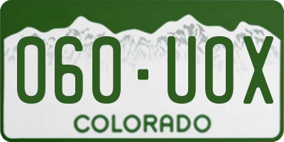 CO license plate 060UOX