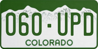 CO license plate 060UPD