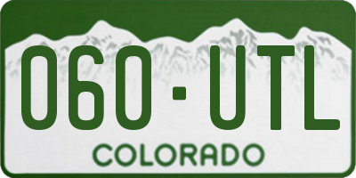 CO license plate 060UTL