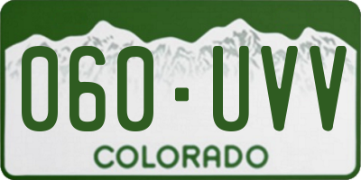 CO license plate 060UVV