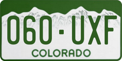 CO license plate 060UXF