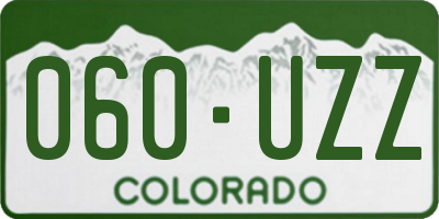 CO license plate 060UZZ