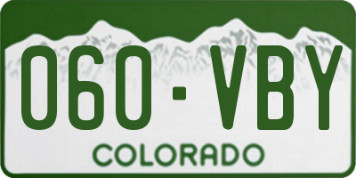 CO license plate 060VBY