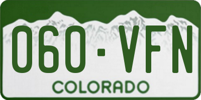 CO license plate 060VFN