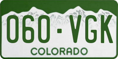 CO license plate 060VGK