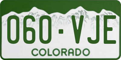 CO license plate 060VJE