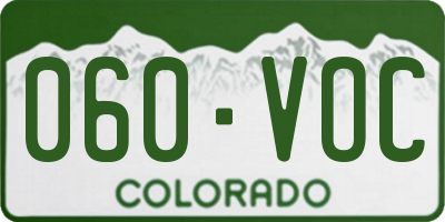 CO license plate 060VOC