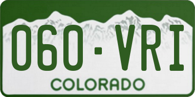 CO license plate 060VRI
