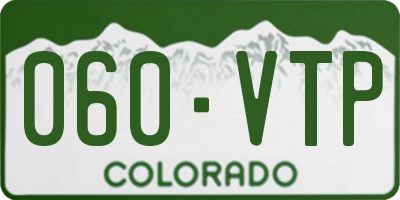 CO license plate 060VTP