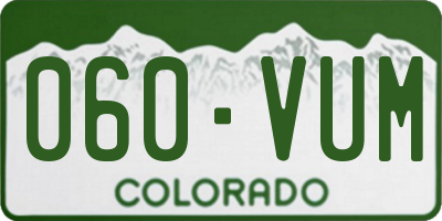 CO license plate 060VUM
