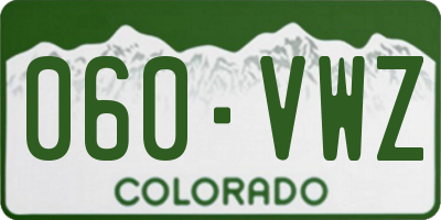 CO license plate 060VWZ
