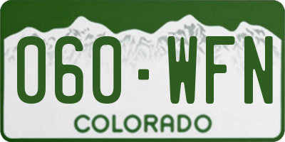 CO license plate 060WFN