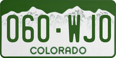 CO license plate 060WJO