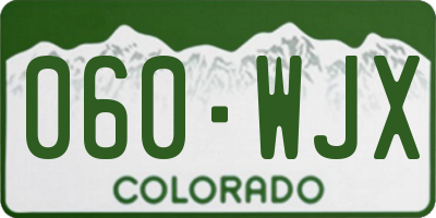 CO license plate 060WJX