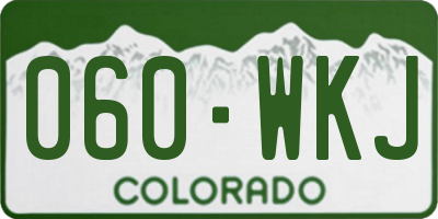 CO license plate 060WKJ
