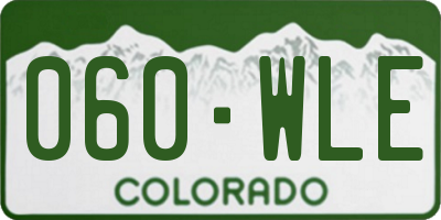 CO license plate 060WLE