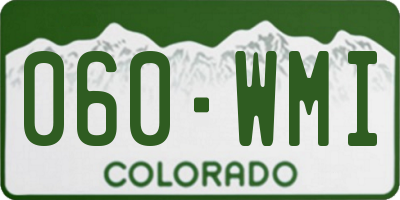 CO license plate 060WMI