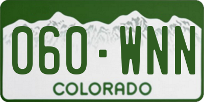 CO license plate 060WNN