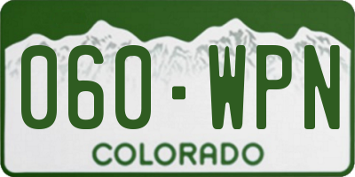 CO license plate 060WPN