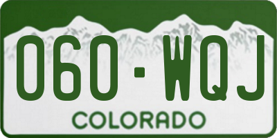 CO license plate 060WQJ