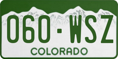 CO license plate 060WSZ