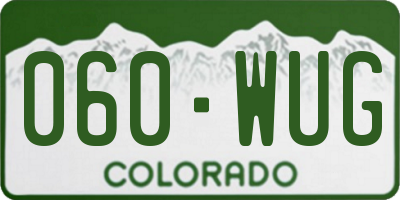 CO license plate 060WUG