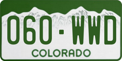 CO license plate 060WWD
