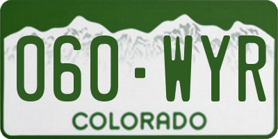 CO license plate 060WYR