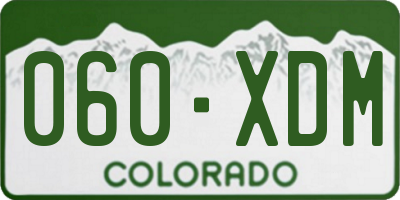 CO license plate 060XDM