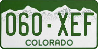 CO license plate 060XEF