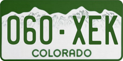 CO license plate 060XEK