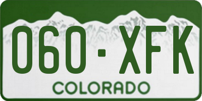 CO license plate 060XFK