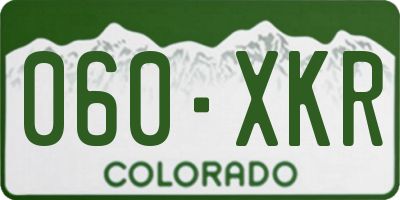 CO license plate 060XKR