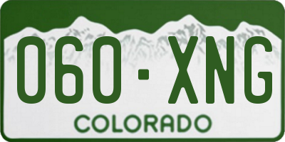 CO license plate 060XNG