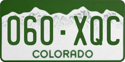 CO license plate 060XQC