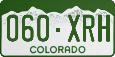 CO license plate 060XRH