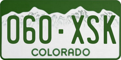 CO license plate 060XSK
