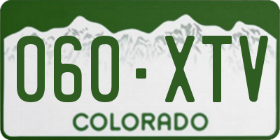 CO license plate 060XTV