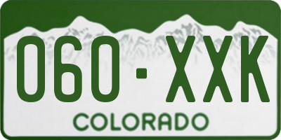 CO license plate 060XXK
